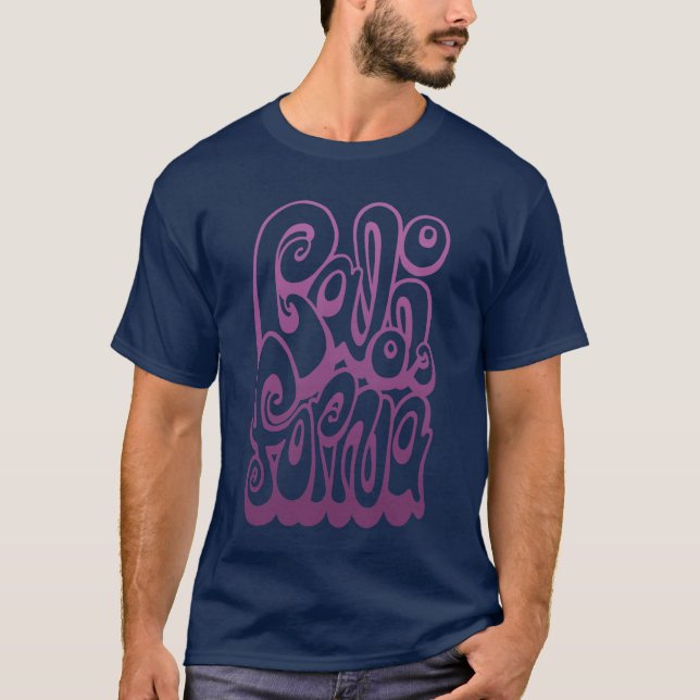 T-shirt California Lettering Typography Spring Crocus pink (Devant)