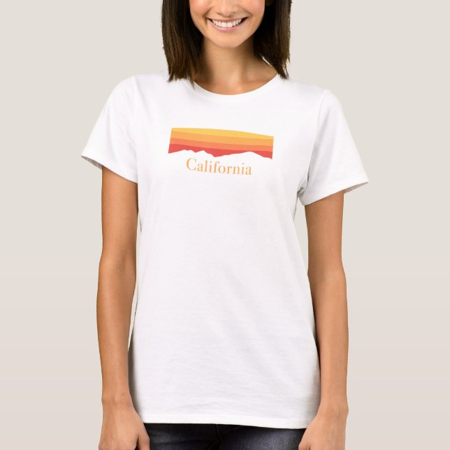 T-shirt California Mountain Sunset Outdoor Nature Randonné (Devant)