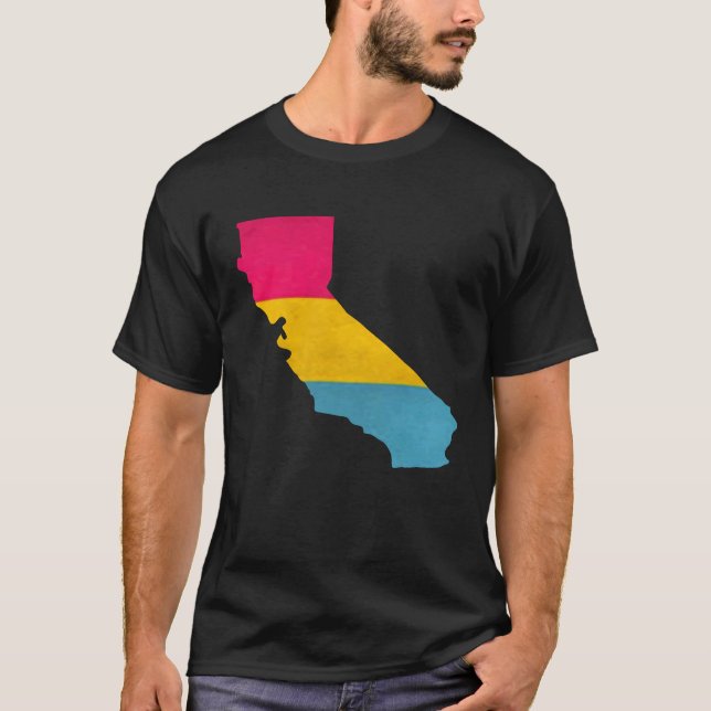 T-shirt California Pansexual Flag (Devant)