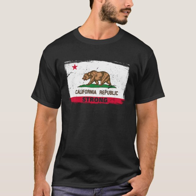 T-shirt California Republic Strong Flag Cool CA Flags for  (Devant)