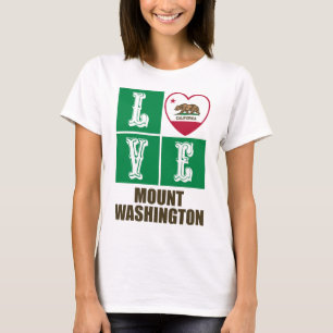 T-shirt California State Flag Heart Love Mount Washington