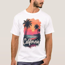 T-shirt California Sunset Beach | Vintage rétro