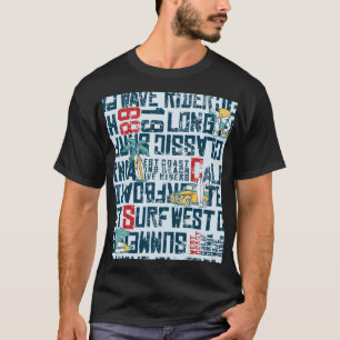 T-shirt California Surfing Team : Grunge Seamless Motif.