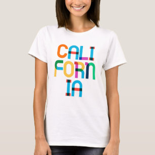 T-shirt California Vintage Retro Colorful 80s Pop Art Type