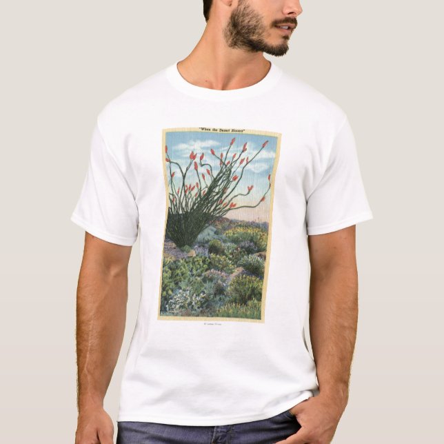 T-shirt CaliforniaView des cactus en fleur (Devant)