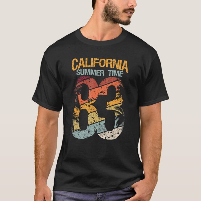 T-shirt Californie Heure d'été 83 Plage Père Noël Cruz Sur (Devant)