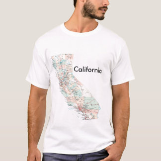 T-shirt Californie-route-carte, la Californie