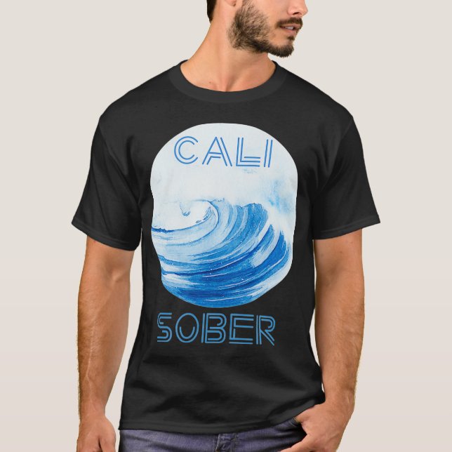 T-shirt Californie Sober avec Surf Cool Waves Cali (Devant)