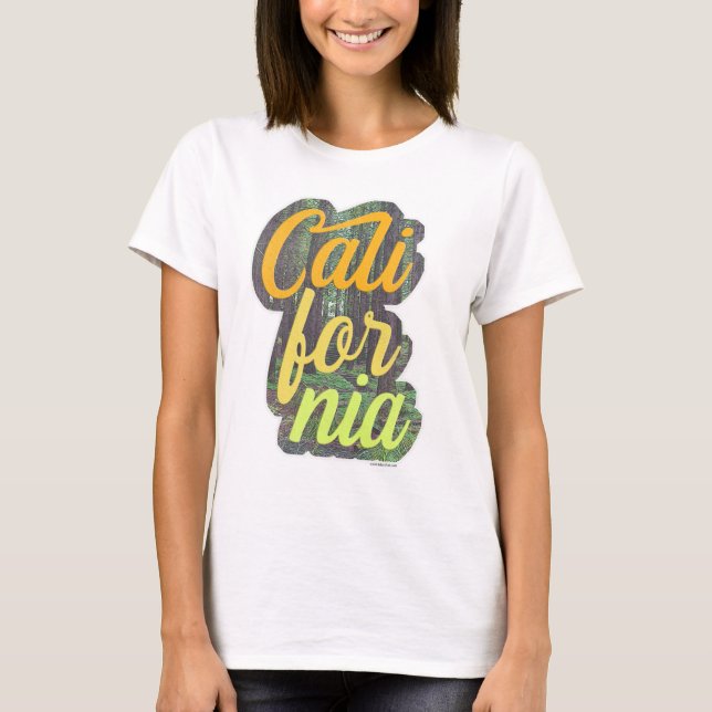 T-shirt Californie Vintage Logo Trees Arrière - plan (Devant)