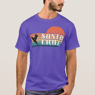 T-shirt Californie Vintage Sunset Surfer Père Noël Cruz