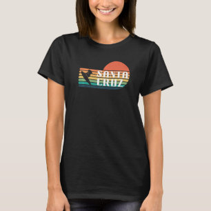 T-shirt Californie Vintage Sunset Surfer Père Noël Cruz