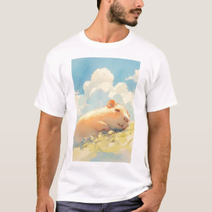 T-shirt Câlin de capybara dans l'herbe