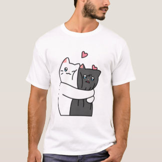 T-shirt Câlins de chats mignons avec amour