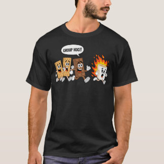 T-shirt Câlins de groupe Guimauve Feu de camp Smores Drôle