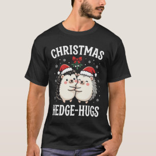 T-shirt Câlins de Noël au Hérisson Mignon Vacances