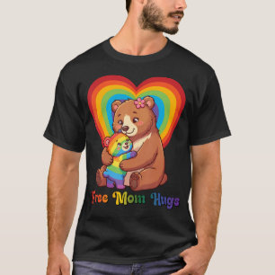 T-shirt Câlins Gratuits Maman Ours Fierté Cœur Allié LGBTQ