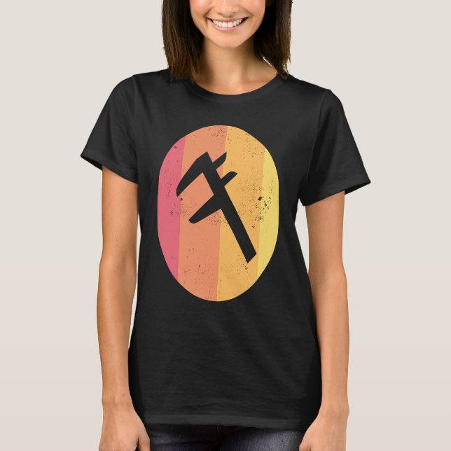 T-shirt Caliper  Distressed Retro Engineer's Tool (Devant)