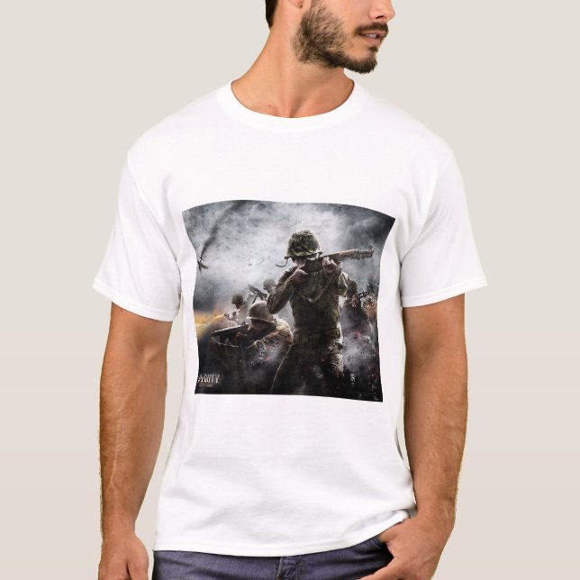 T-shirt Call of Duty World at War US Marines pacific  (Devant)