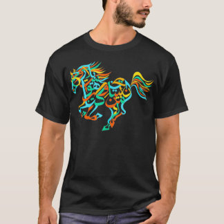T-shirt Calligraphie arabe Design Colorant Arabian Horse L