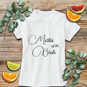 T-shirt Calligraphie Élégante Mère de la Mariée Nuptiale