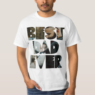 T-shirt Calligraphie photo moderne de Best Papa Jamais