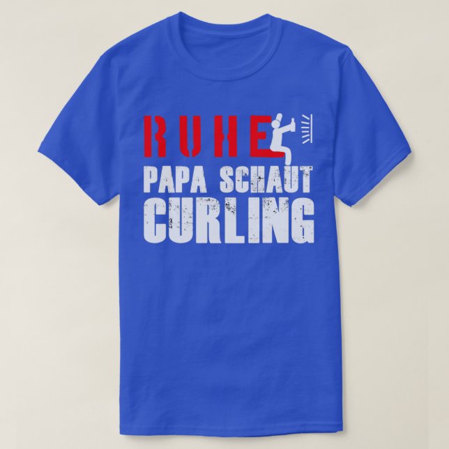 T-shirt Calm papa regarde curling sport d'hiver cadeau (Design devant)