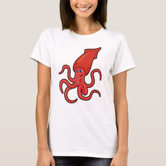 T-shirt Calmar au Poker avec cartes de Poker (Devant)