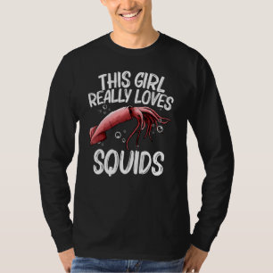 T-shirt Calmar Pour Filles Femmes Calamari De Fruits De Me