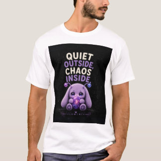 T-shirt Calme à l'extérieur, chaos à l'intérieur
