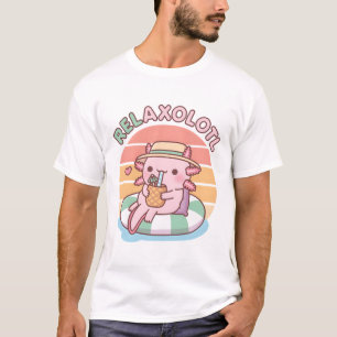 T-shirt Calme Axolotl Chill Sur Flotteur De Piscine Relaxo
