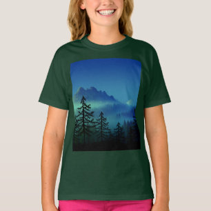 T-Shirt CALME FORÊT DE MINUIT DE LA MONTAGNE