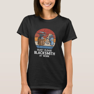 T-shirt Calme S'Il Vous Plaît Retro Forge Métalworker Blac