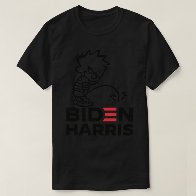T-shirt Calvin peeing Biden Harris drôle Sticker (Design devant)