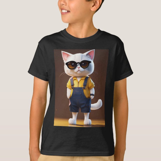 T-shirt "Camarade de travail en biscuits : Chat gai en sty (Devant)