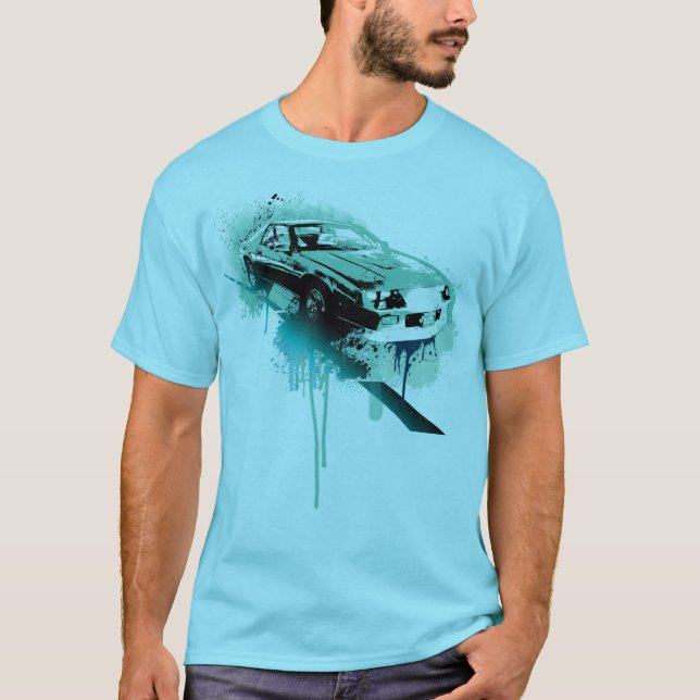 T-shirt Camaro (cyan) (Devant)