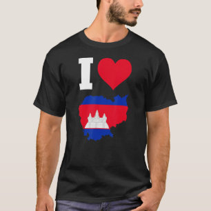 T-shirt Cambodge Drapeau pour le Cambodge I Love Cambodge