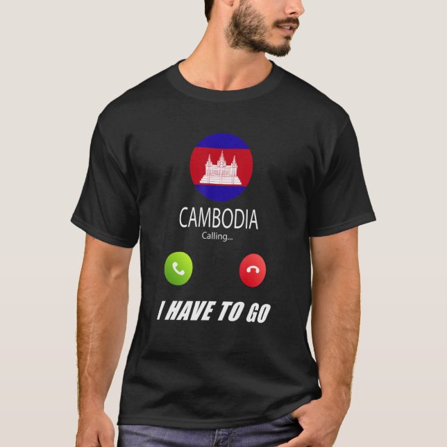 T-shirt Cambodge Drapeau Souvenir Le Cambodge Appelle (Devant)