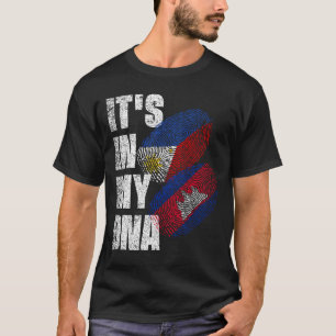 T-shirt Cambodge Et Philippines Mélangent L'ADN Patrimoine
