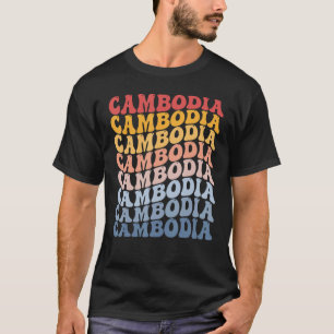 T-shirt Cambodge Groovy Rétro Cambodgien
