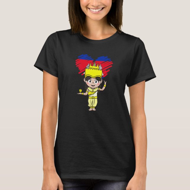 T-shirt Cambodia Cambodian Khmer Traditional Dance Apsara  (Devant)