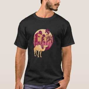 T-shirt Camel Tree Palm Nipa Hut Arabian Camping Animal Ca