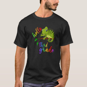 T-shirt Cameleon Mignon Bonjour Troisième Année de Primair