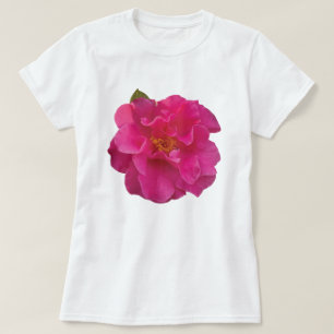T-shirt Camélia Rose Fuchsia Graphique Réaliste Tee