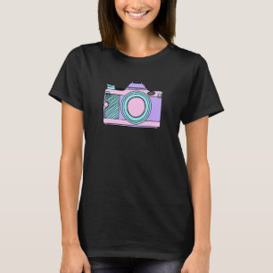 T-shirt Caméra Dans Pastel Unicorn Couleurs Photo