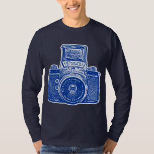 T-shirt Caméra géante est-allemande - bleu foncé et blanc