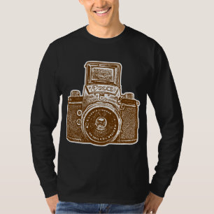 T-shirt Caméra géante est-allemande - Brown et blanc
