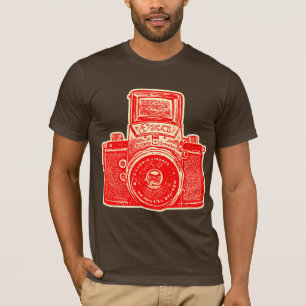 T-shirt Caméra géante est-allemande - Rouge et crème