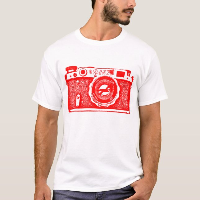T-shirt Caméra géante soviétique russe - Rouge (Devant)