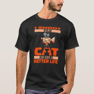 T-shirt Cameraman Vidéographie de chat Vidéographe Cameram