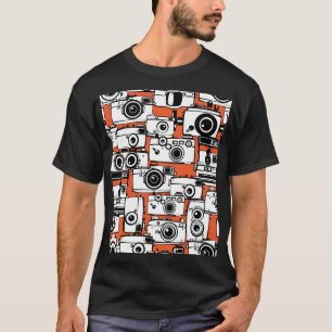 T-shirt Caméras film vintage, motif sans soudure.